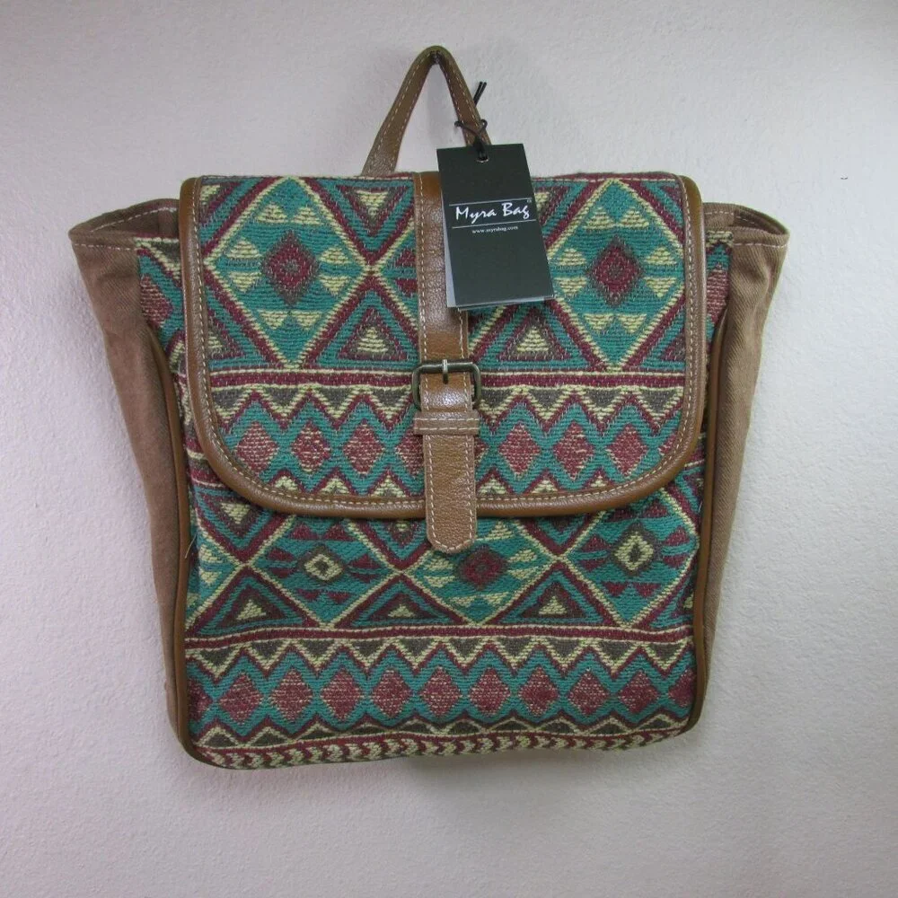 Myra Bag Dot In Chain Chevron Aztec Southwestern Diaper Backpack Bag Purse